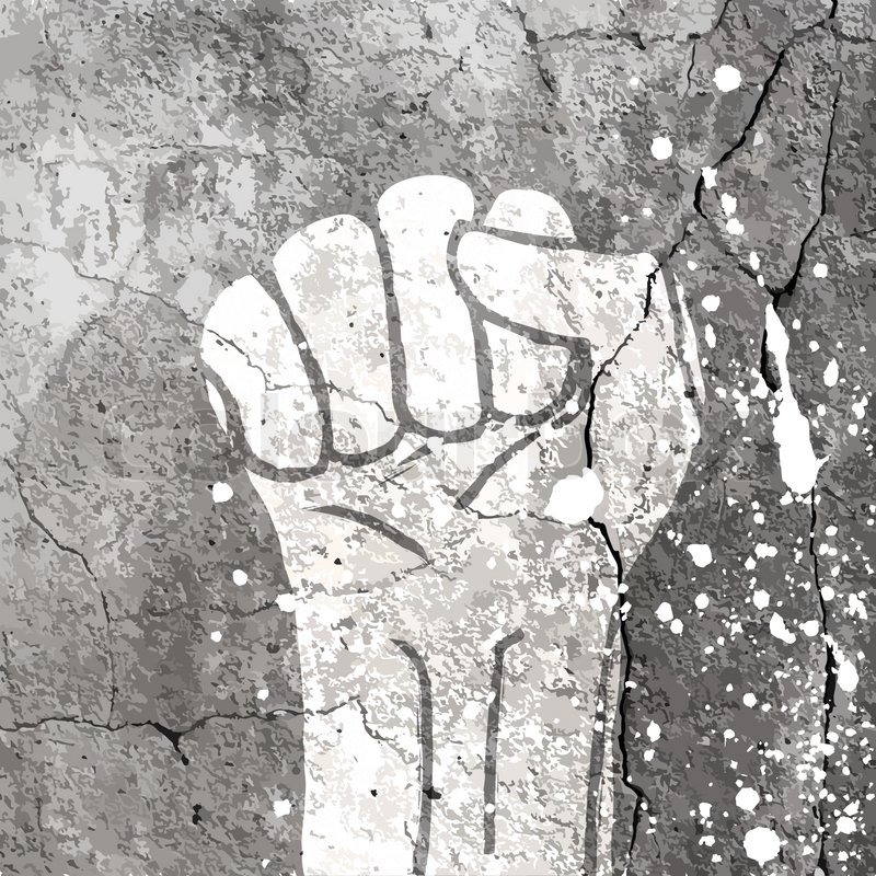 800x800 Grunge Fist Illustration On Concrete Stock Vector Colourbox