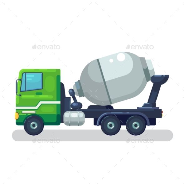 590x590 Concrete Mixing Truck Vector