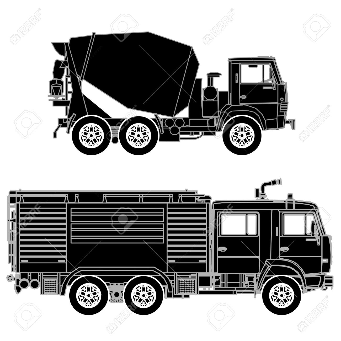 1300x1300 Concrete Truck Silhouette