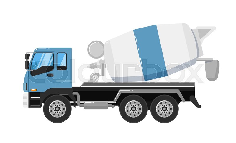800x483 Concrete Mixer Truck Isolated On White Stock Vector Colourbox