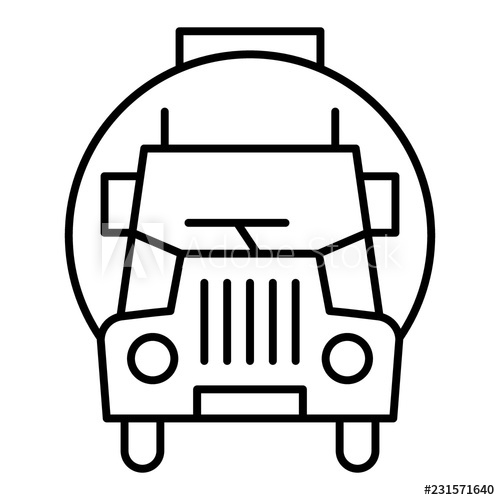 500x500 Concrete Truck Thin Line Icon Mixer Truck Vector Illustration