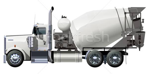 600x297 Vector Concrete Mixer Truck Vector Illustration Mechanik