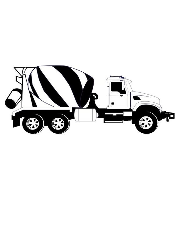 570x738 Cement Truck Concrete Truck Vector Logo Etsy