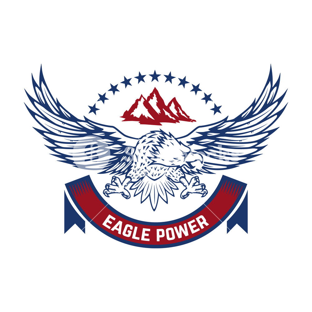 1000x1000 Eagle Power Emblem With Condor Design Element For Logo, Label