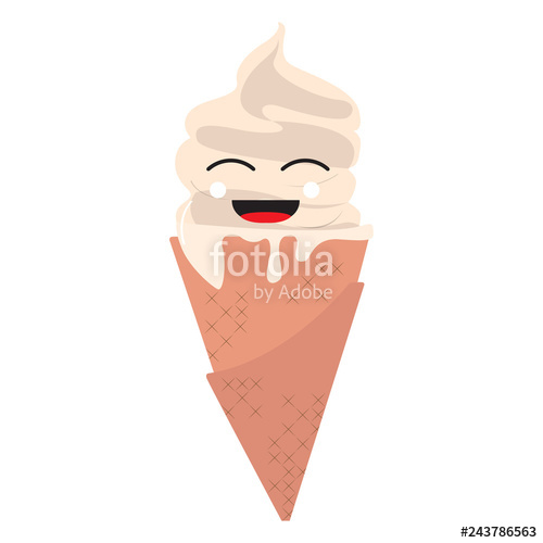 Happy Ice Cream Cone Vector Illustration Design Stock Image 500x500 Happy Ice Cream Cone Vector Illustration Design Stock Image