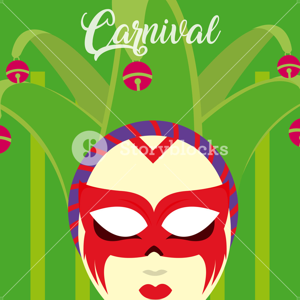 1000x1000 Carnival With Mask And Confeti Vector Illustration Graphic Design