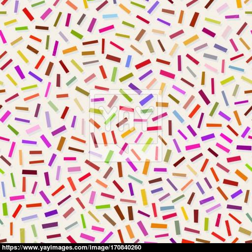 512x512 Vector Seamless Black And White Multicolor Confetti Scattered