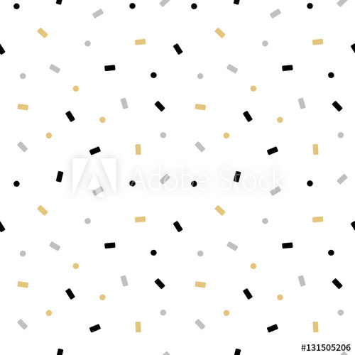 500x500 Cute Black Silver Gold Confetti Seamless Vector Pattern Background