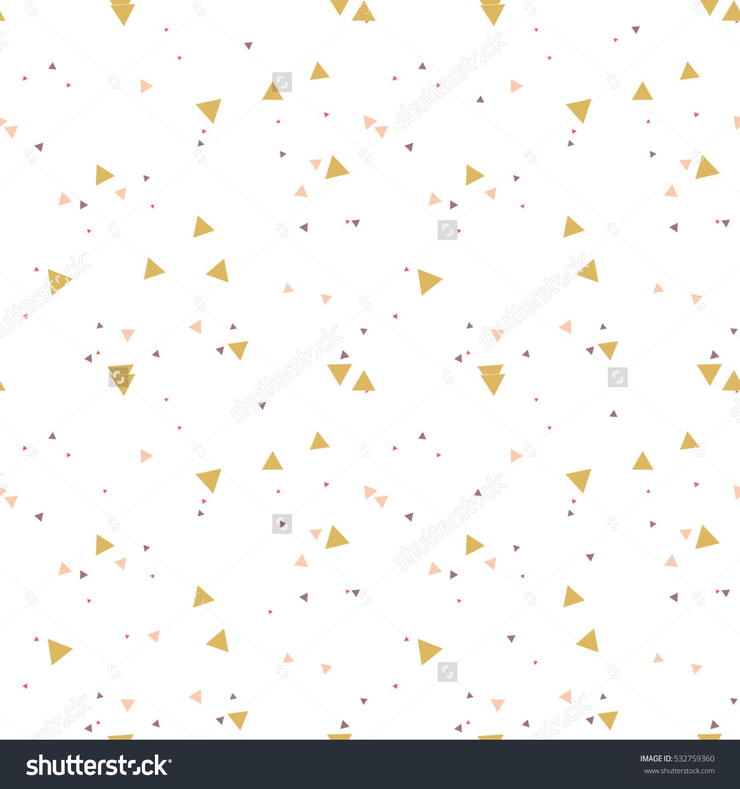 1500x1600 Colorful Messy Seamless Pattern With Gold Triangles, Dots On White