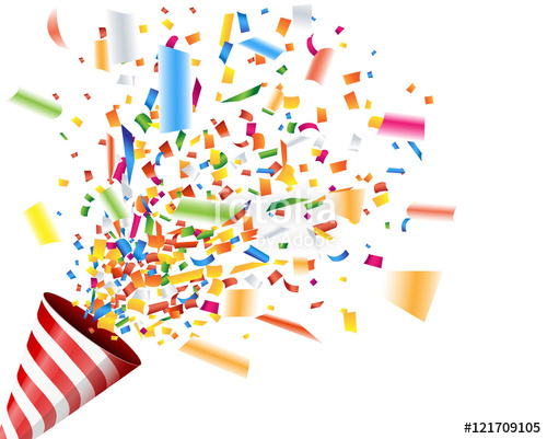 500x401 Exploding Party Popper With Confetti Vector Stock Image