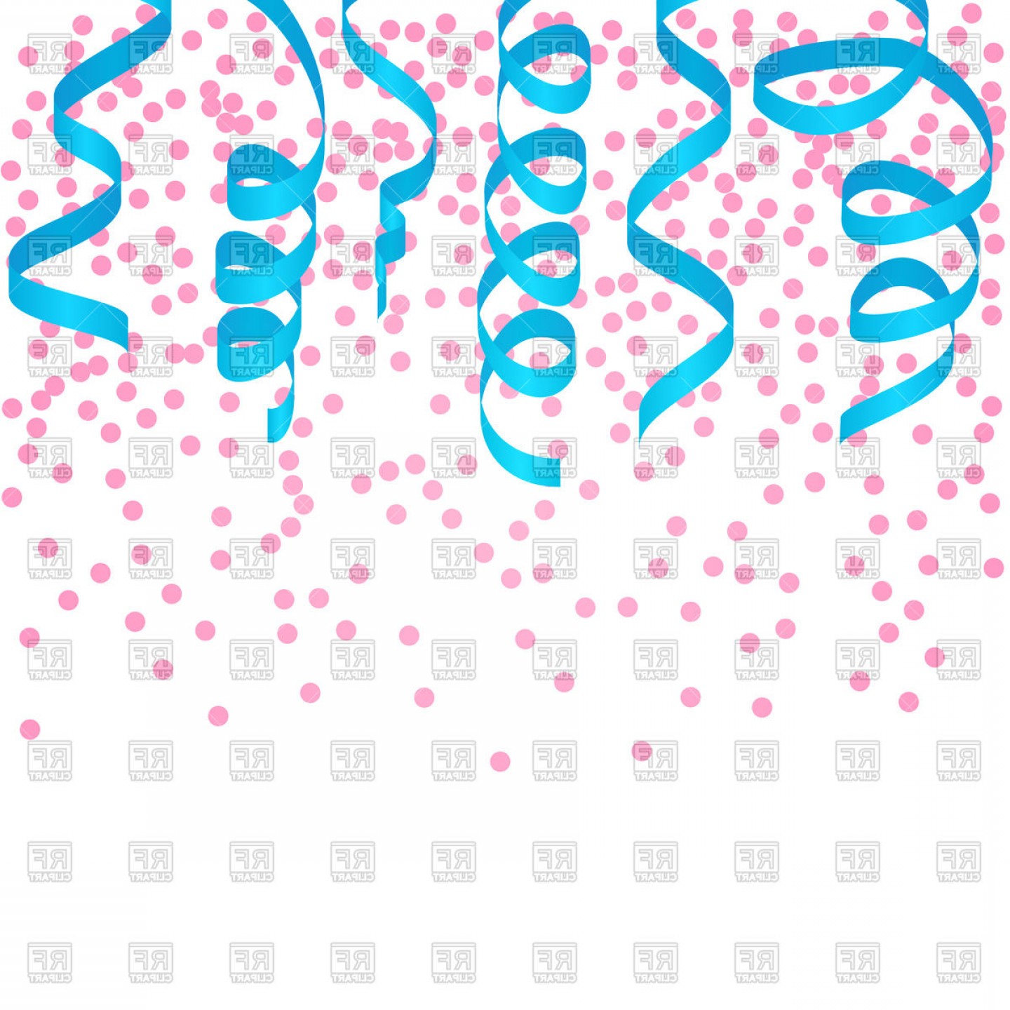 1440x1440 Party Background With Blue Paper Streamers And Confetti Vector