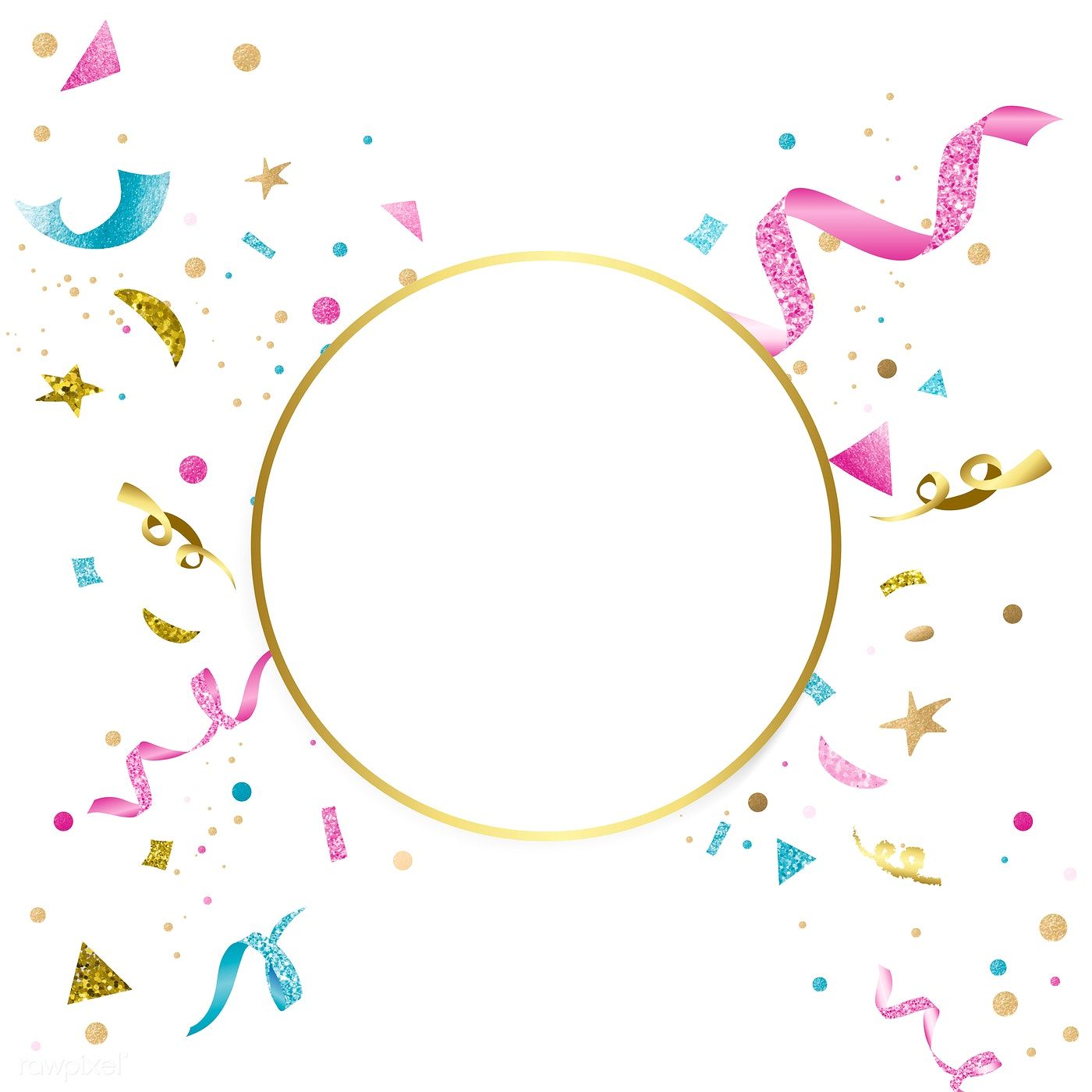 1400x1400 Blank Confetti Circular Badge Vector Free Image