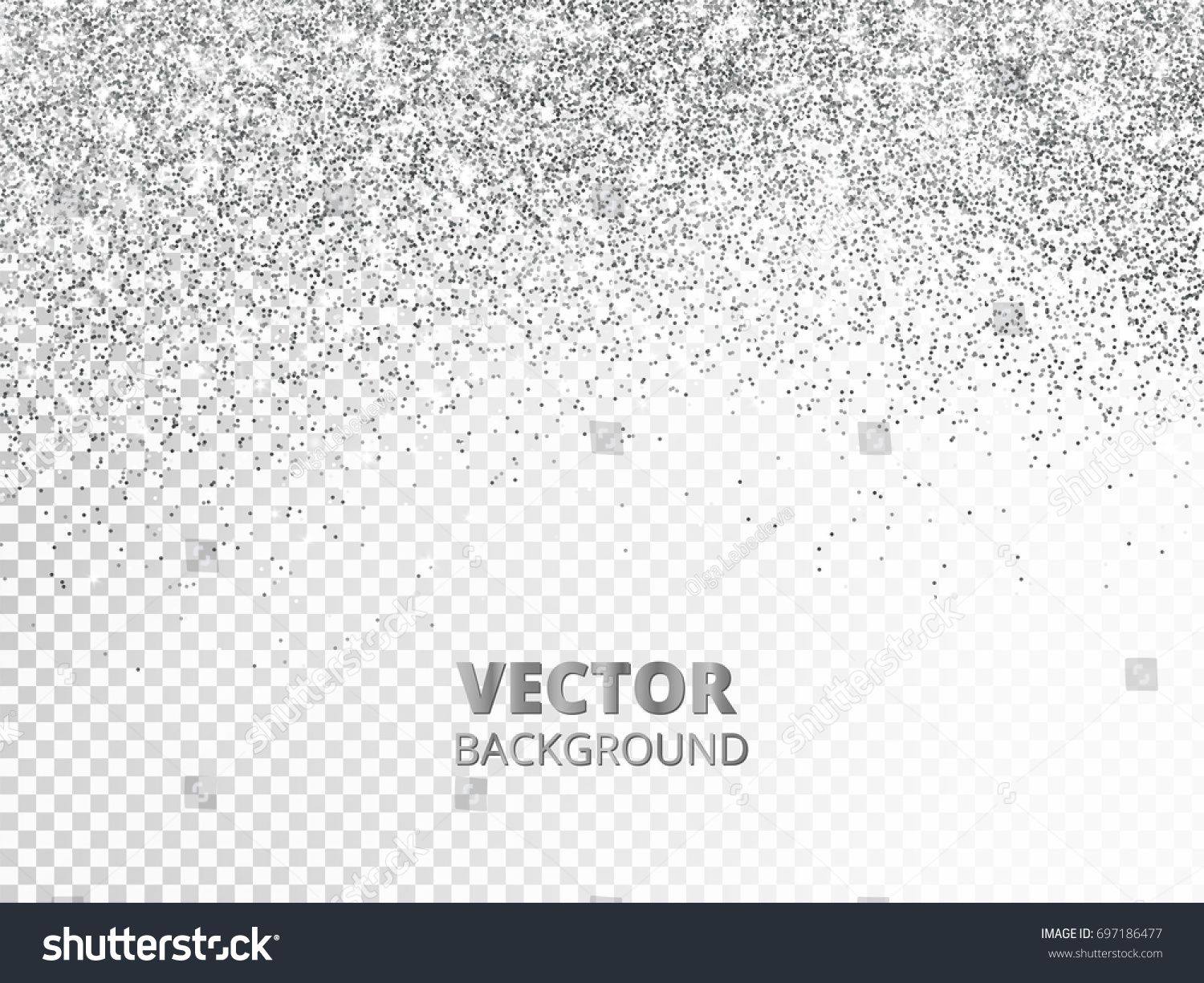1500x1225 Falling Glitter Confetti Vector Silver Dust Isolated