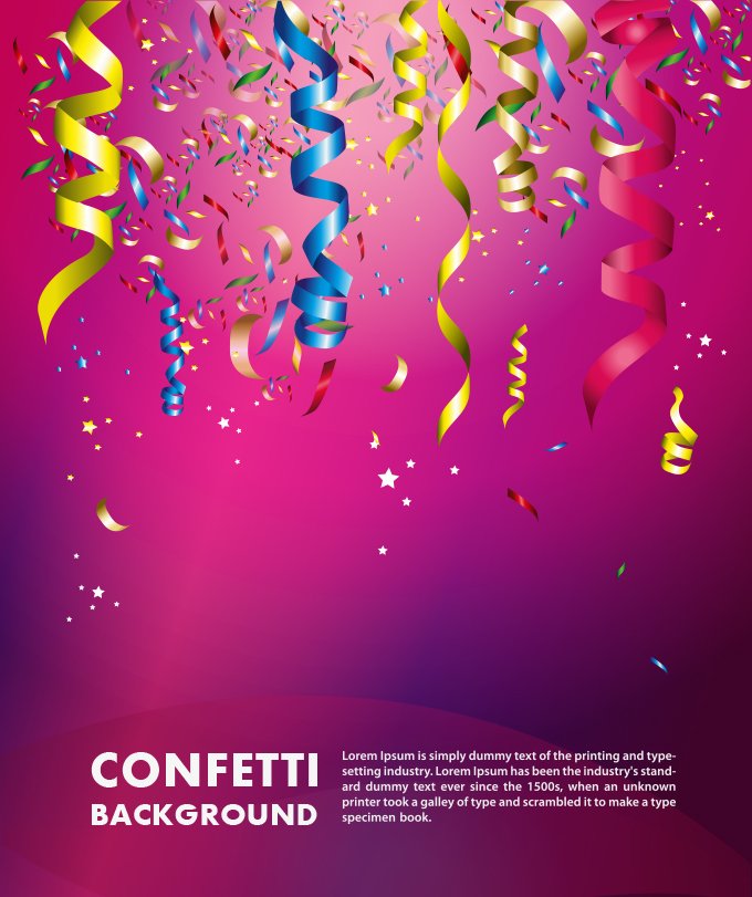 680x811 Free Colorful Confetti Vector Background For Birthday Celebration