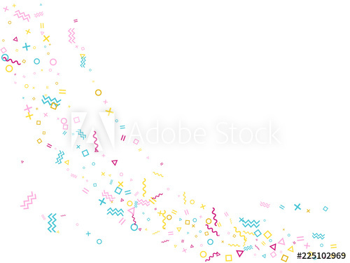 500x375 Memphis Style Geometric Confetti Vector Background With Triangle