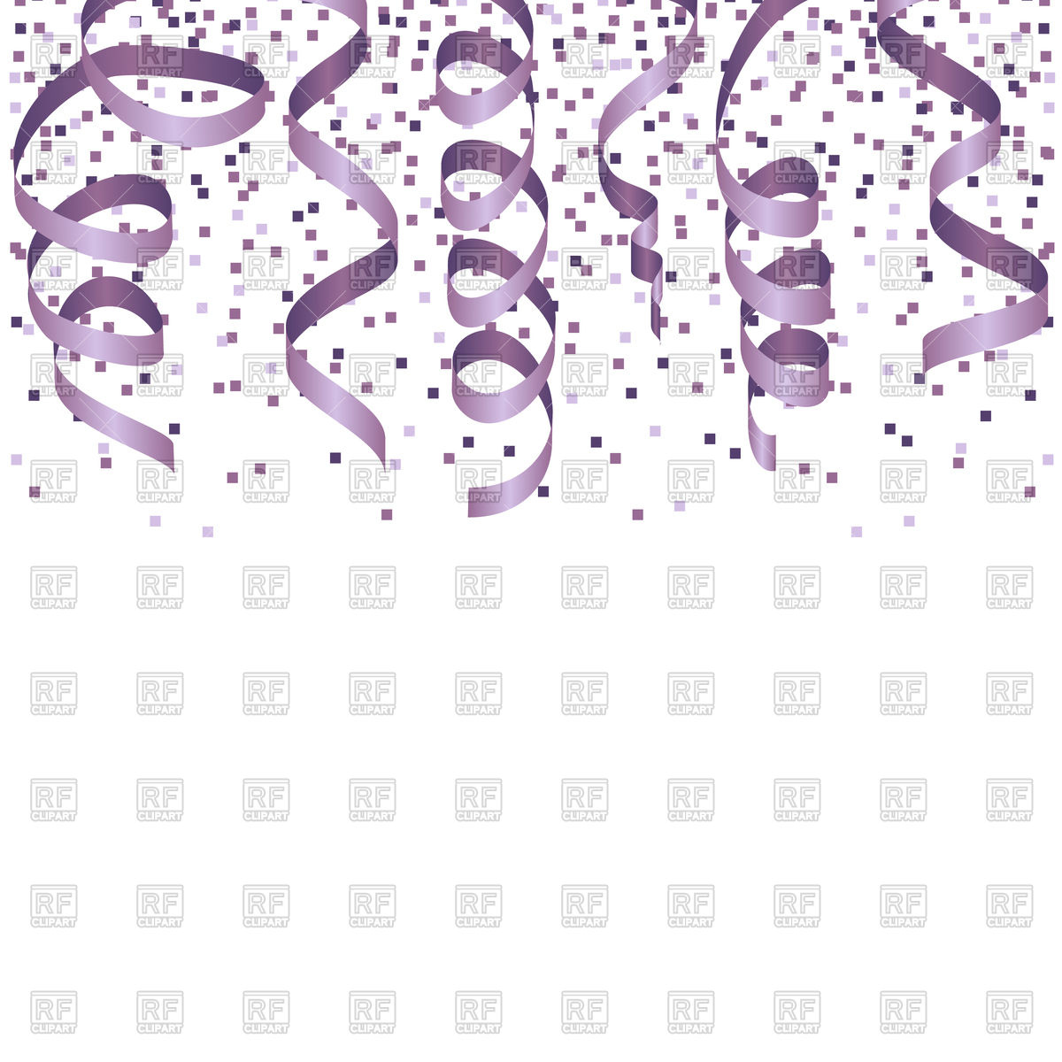 1200x1200 Party Background With Lilac Streamers And Confetti Vector Image