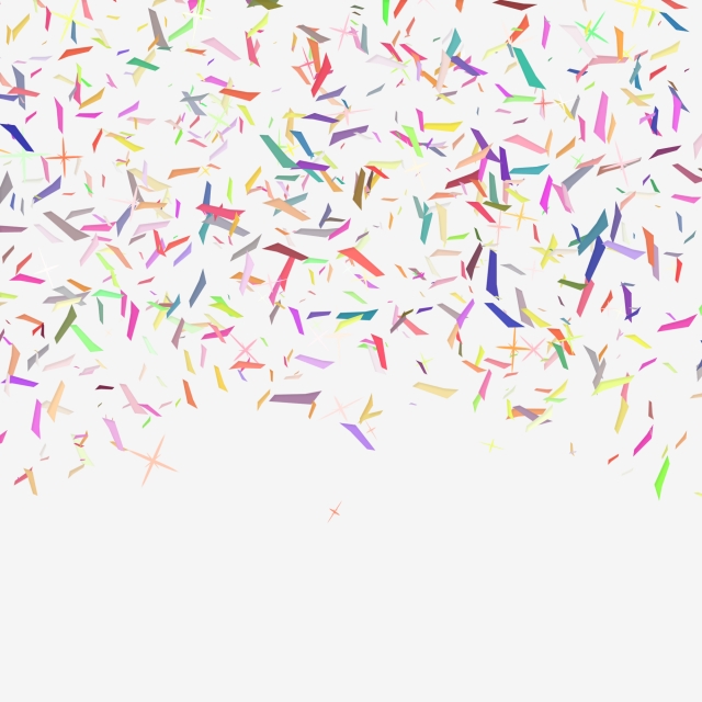 640x640 Colorful Confetti With Stars And Abstract Shape, Confetti, Vector