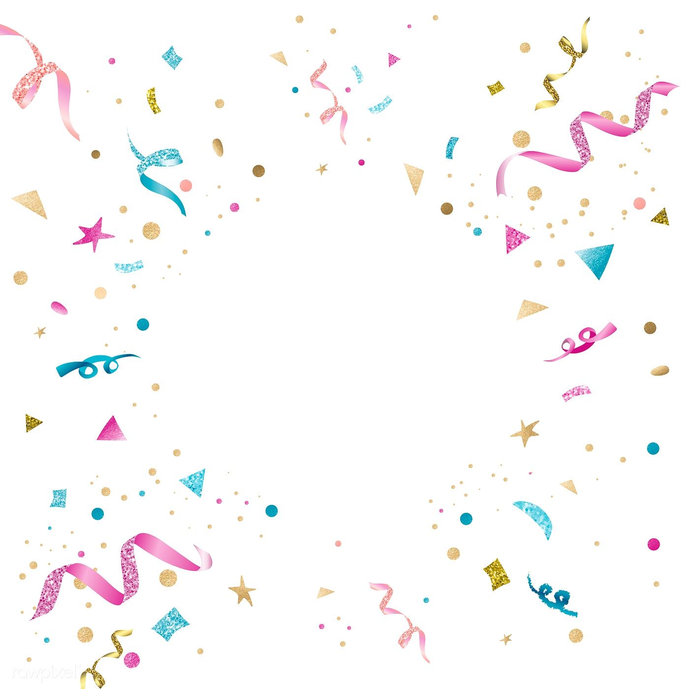 1400x1400 Confetti With Blank Space Vector Free Image