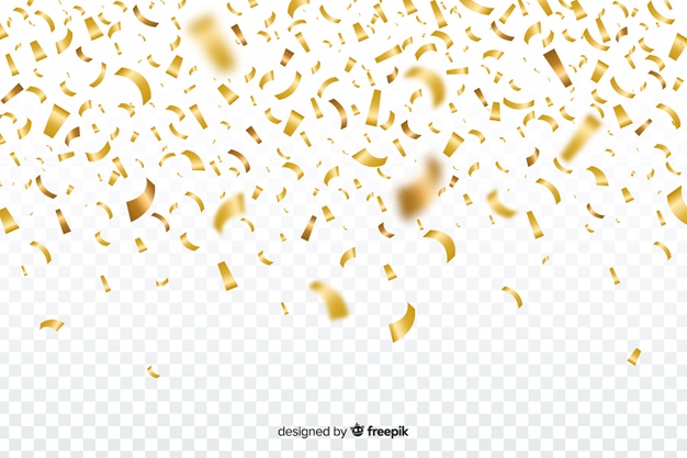 626x417 Transparent Background With Golden Confetti Vector Free Download
