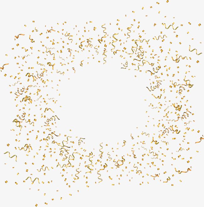 650x660 Vector Painted Floating Golden And Confetti, Vector, Hand Painted