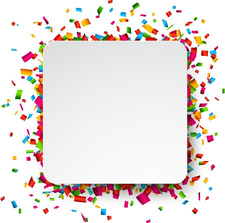 450x446 Colorful Celebration Background Paper Speech Bubble With Confetti