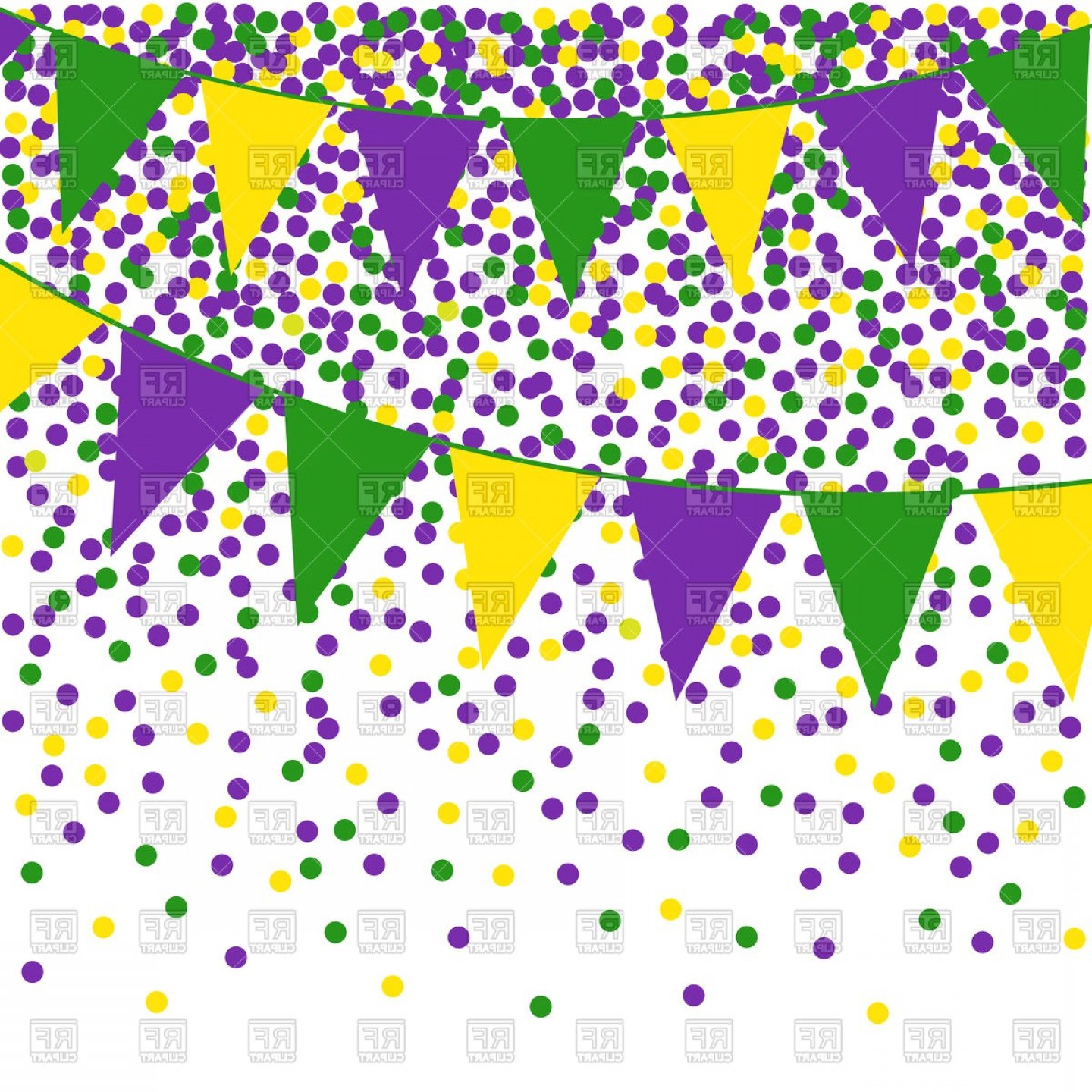 1440x1440 Free Confetti Vector Mardi Gras Bunting Background With Confetti