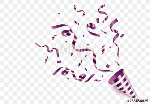 500x349 Party Popper Is Isolated Bright Confetti Vector Illustration