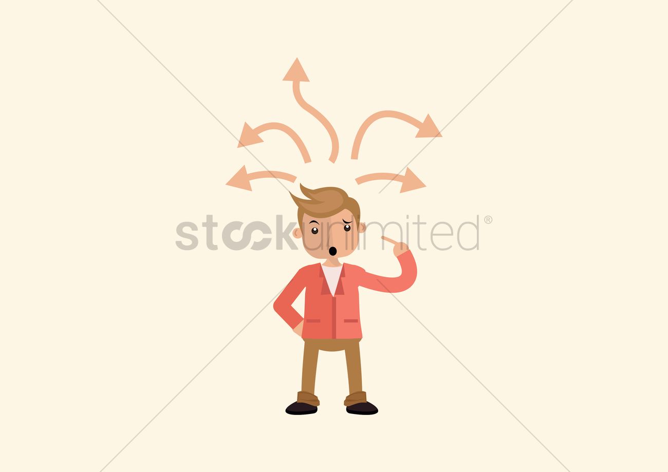 1300x919 Confused Man Vector Image