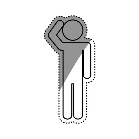 450x450 Confused Man Pictrogram Icon Vector Illustration Graphic Design