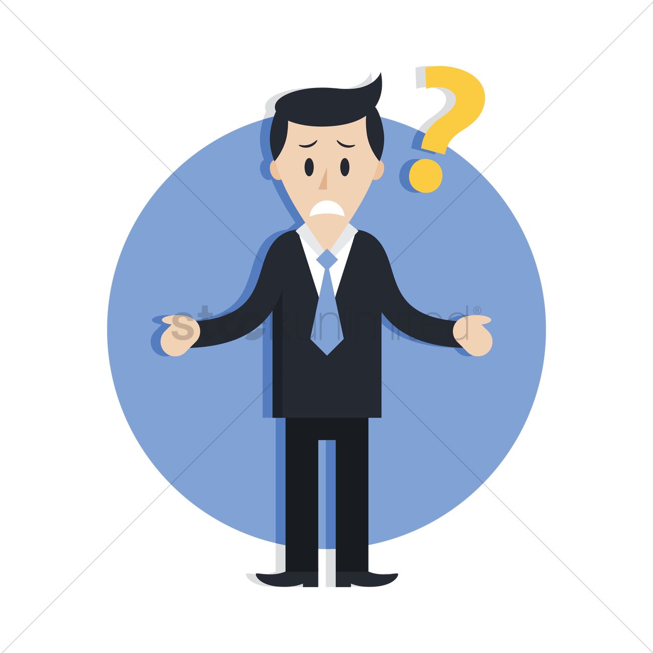 1300x1300 Confused Businessman Vector Image