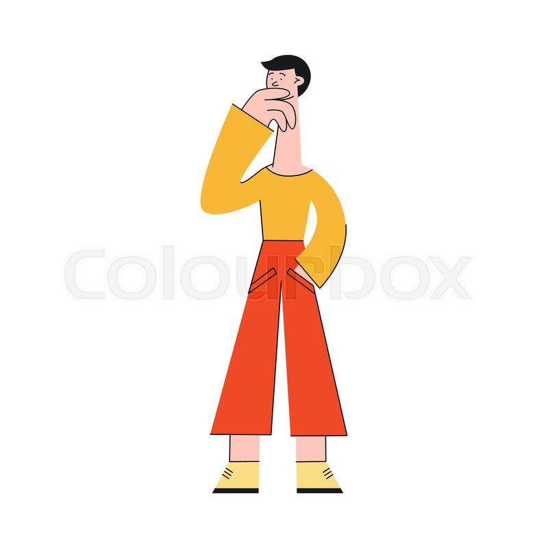 800x800 Man Thinking Vector Illustration