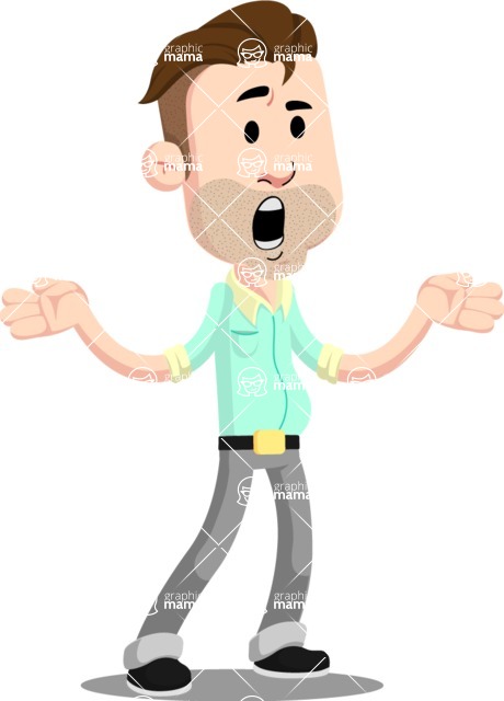 460x640 Man With Stubble Beard Cartoon Vector Character Aka Jude Vector