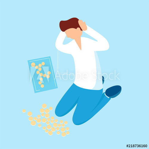 500x500 Person Thinks About Money And Collects Coins Vector Flat