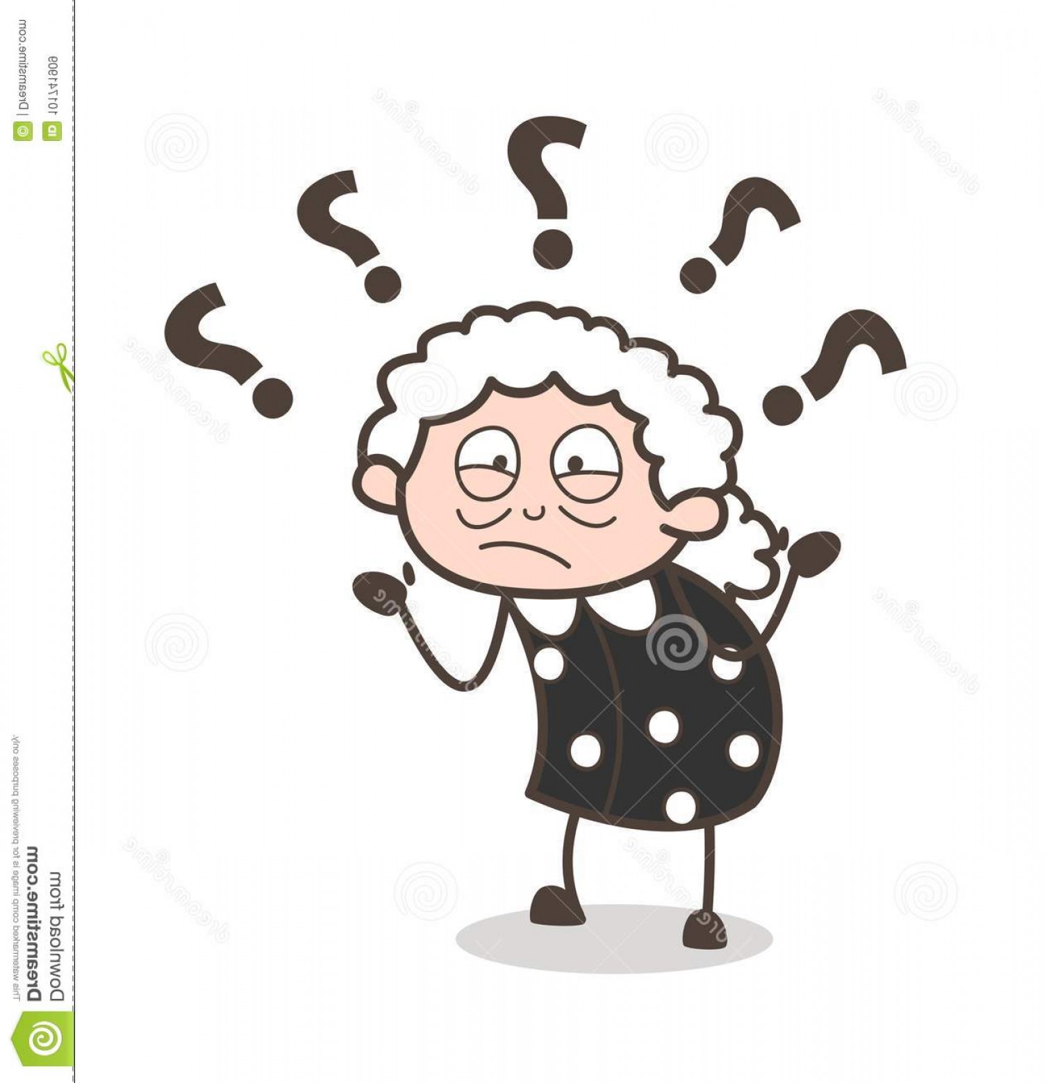 1513x1560 Cartoon Confused Old Woman Expression Vector Design Cartoon