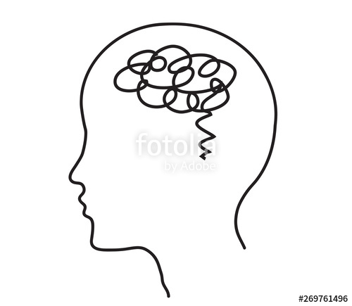 500x435 Brain And Head Silhouette On A White Background Thoughts Are
