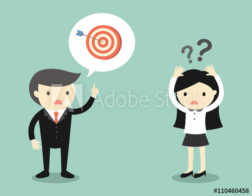 500x389 Business Concept, Boss Talking With Business Woman About Target