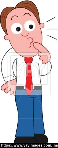 201x512 Cartoon Businessman Confused Vector