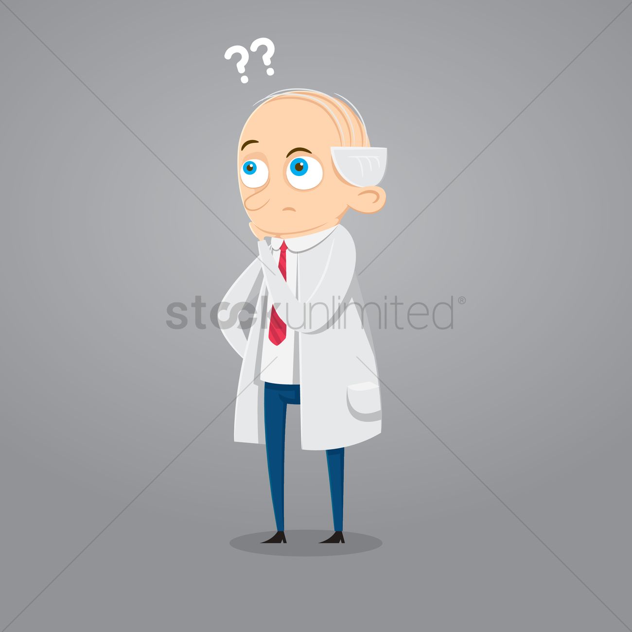 1300x1300 Doctor Confused Vector Image