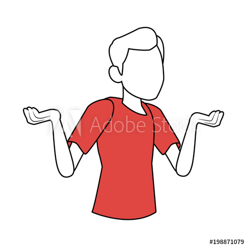 500x500 Faceless Man Confused Vector Illustration Graphic Design
