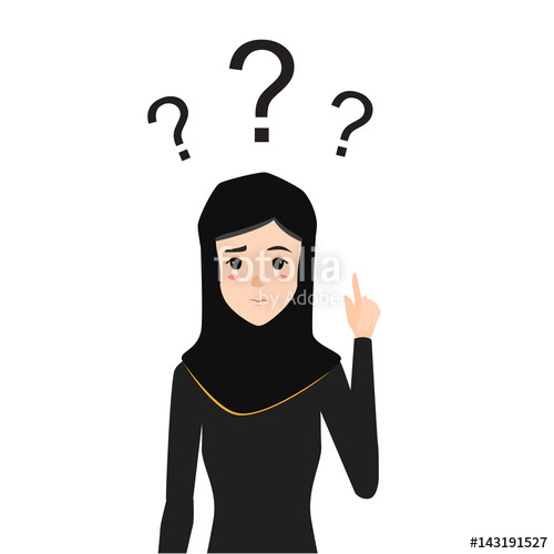 500x500 Arabic Business Woman Confused Vector Character People Stock