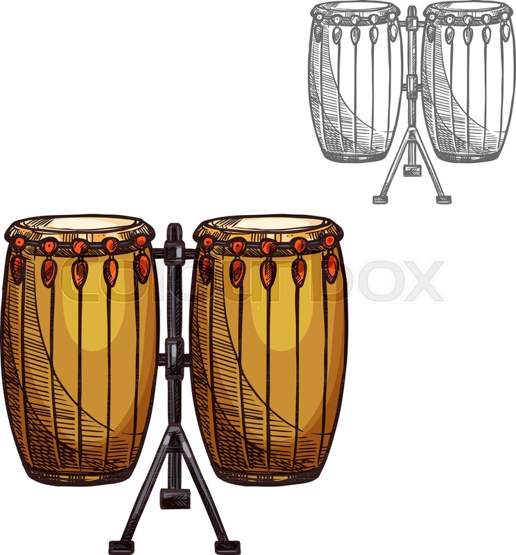 744x800 Drums Musical Instrument Sketch Icon Stock Vector Colourbox
