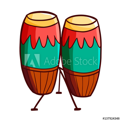 500x500 Funny And Cute Colorful Congas Musical Instrument