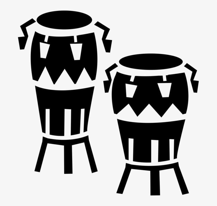 820x780 Vector Illustration Of Conga Bongo Drum Set Or Drum