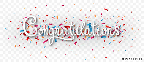500x217 Congratulations Banner Isolated On Transparent Background