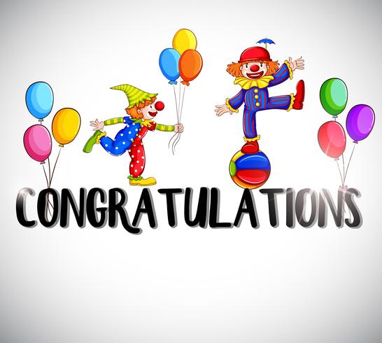 546x490 Congratulations Card Template With Clowns In Background