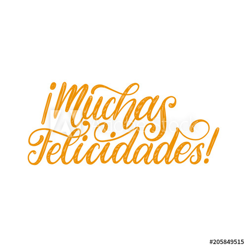 500x500 Muchas Felicidades Translated From Spanish Handwritten Phrase