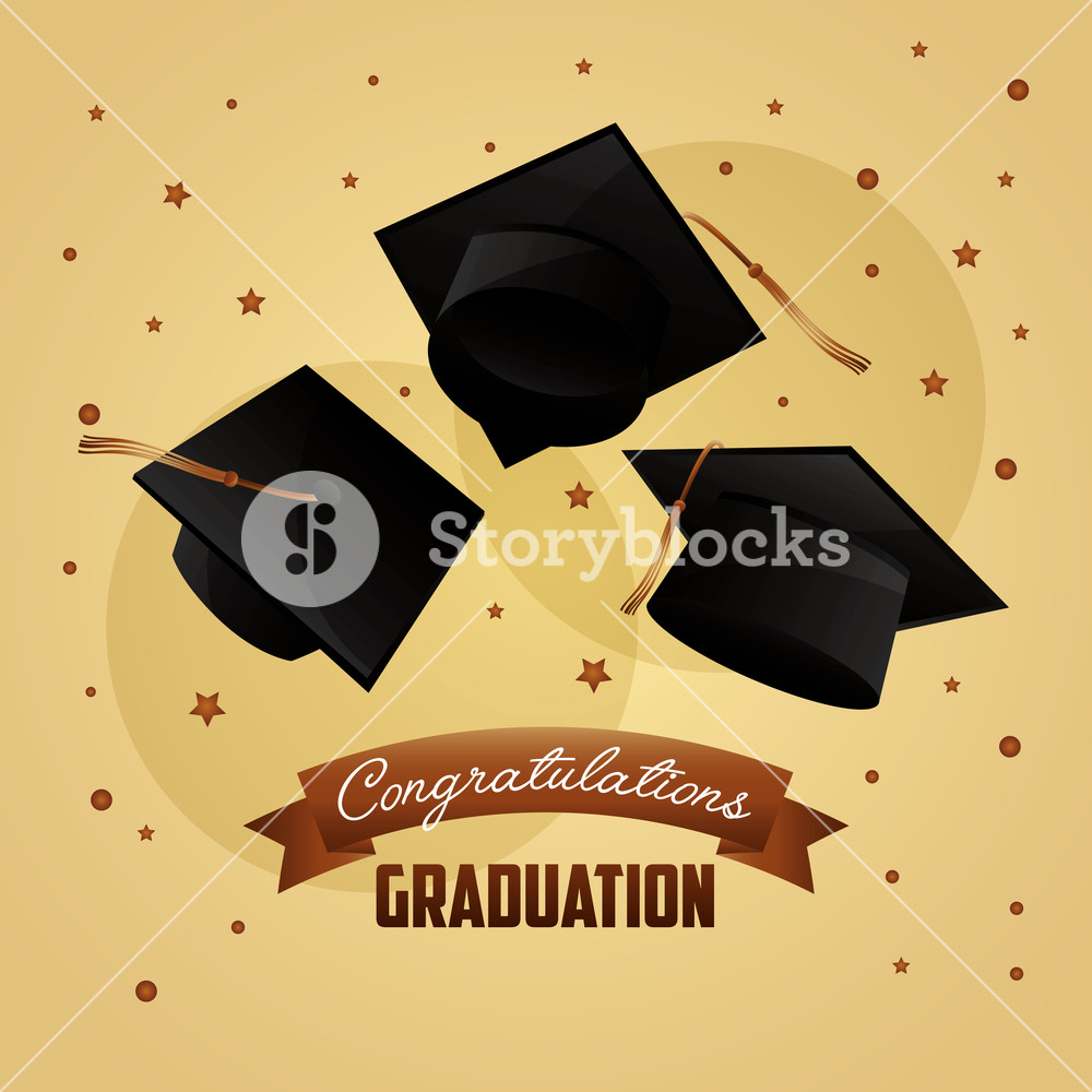 1000x1000 Congratulations Graduation Hat Collection Stars On Yellow