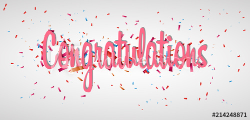 500x241 Congratulations Banner Isolated On Transparent Background