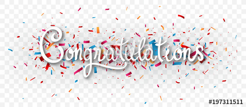 500x217 Congratulations Banner Isolated On Transparent Background Stock