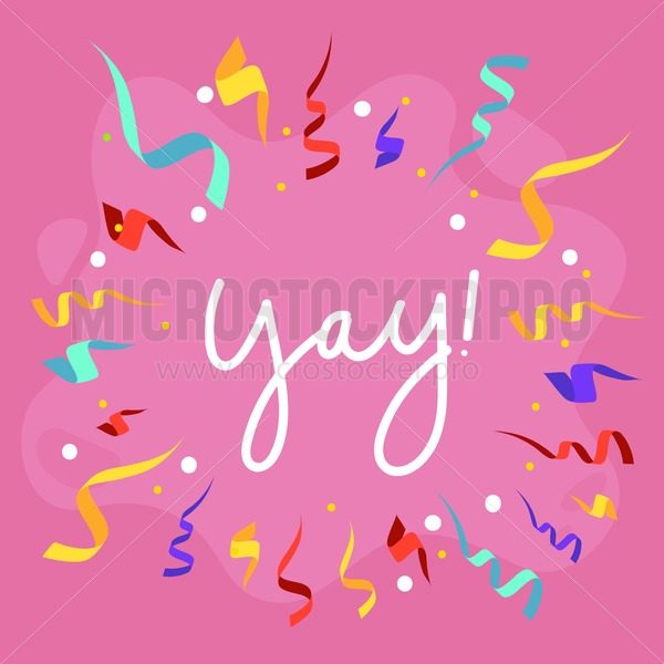 600x600 Congratulations Banner Design In Flat Style With Confetti, Ribbons